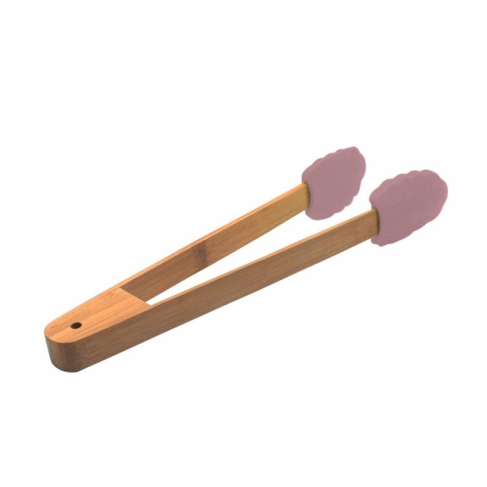 Pegador De Silicone Com Cabo De Bambu Havan Casa - Rosa