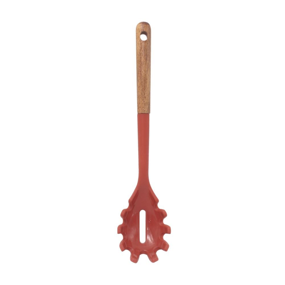 Pegador De Silicone Com Cabo De Madeira Havan Casa 32,7 Cm - Vermelho