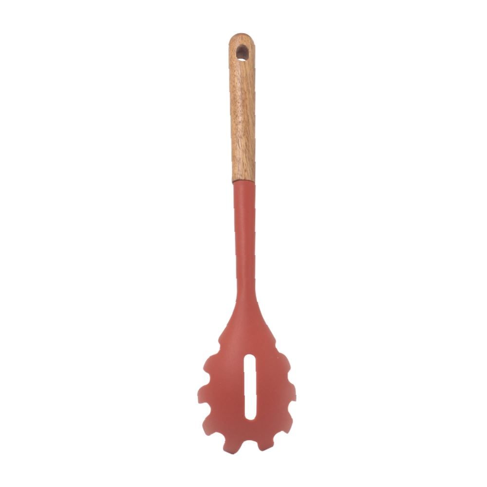 Pegador De Silicone Com Cabo De Madeira Havan Casa 32,7 Cm - Vermelho