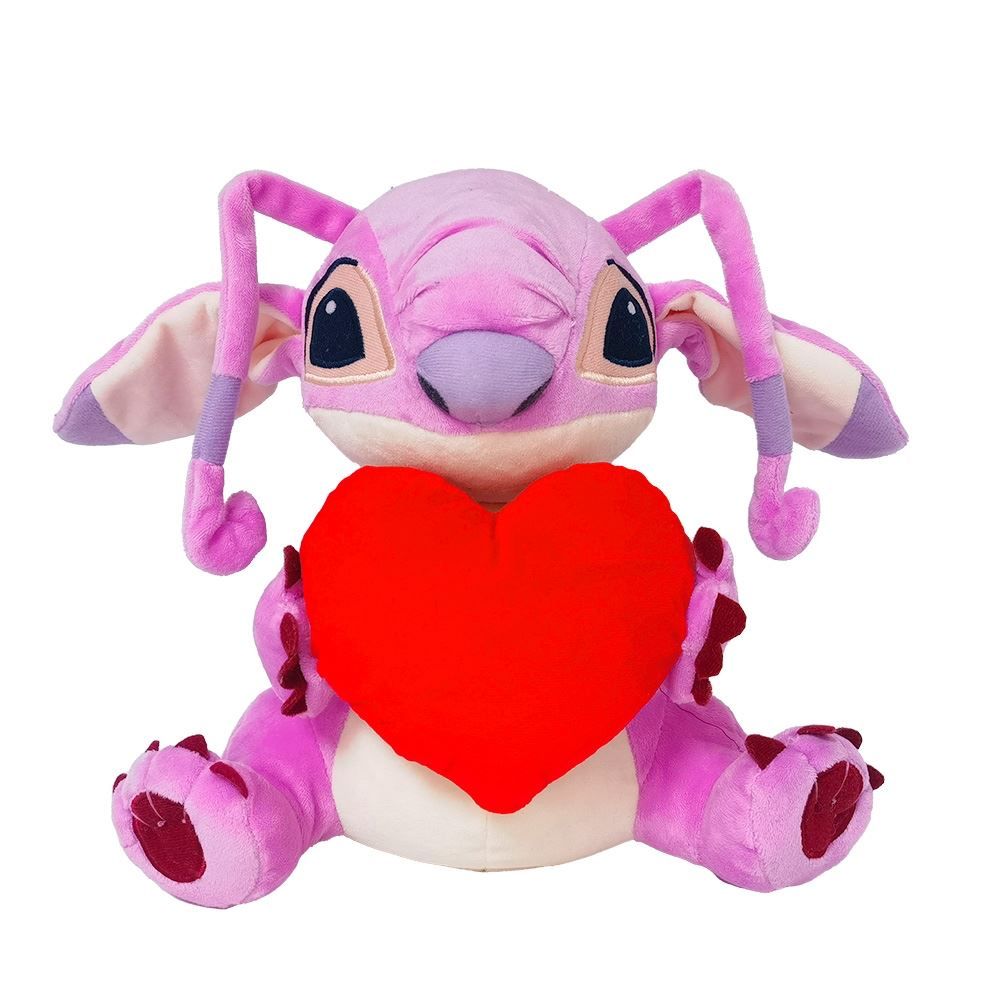 Pelúcia Angel Coração C/ Mecanismo Luz E Som 30Cm