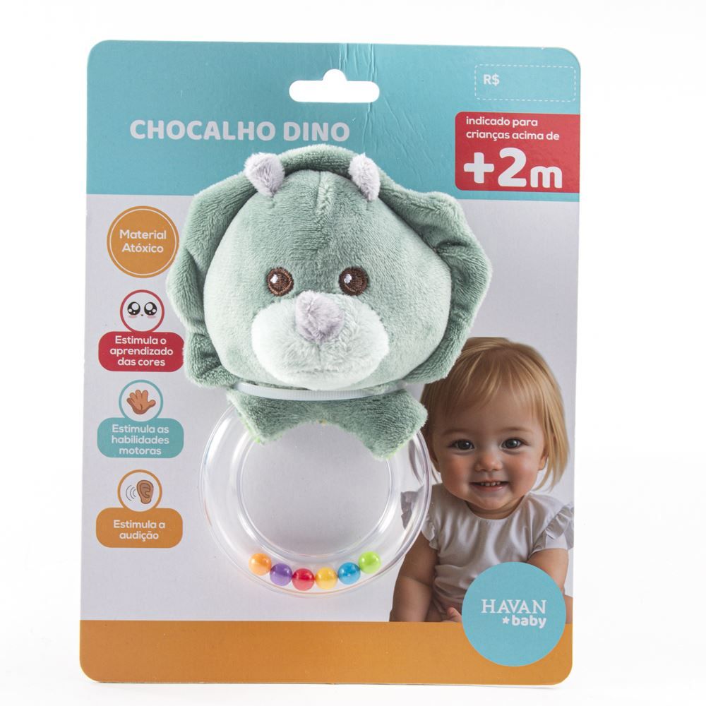 Pelúcia Com Chocalho Havan Baby - Dino