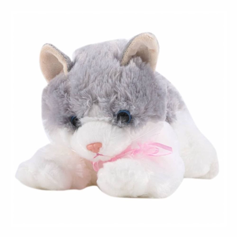 Pelúcia Gato Deitado Cinza 30Cm Havan Toys - HBR0468