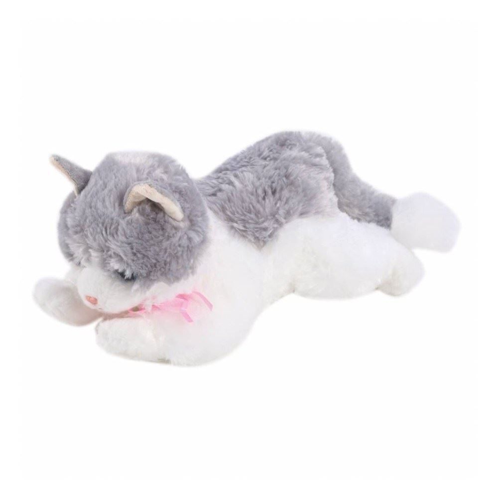 Pelúcia Gato Deitado Cinza 30Cm Havan Toys - HBR0468
