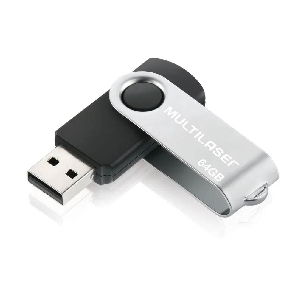 Pen Drive Multilaser Twist 64Gb Pd590 - Preto