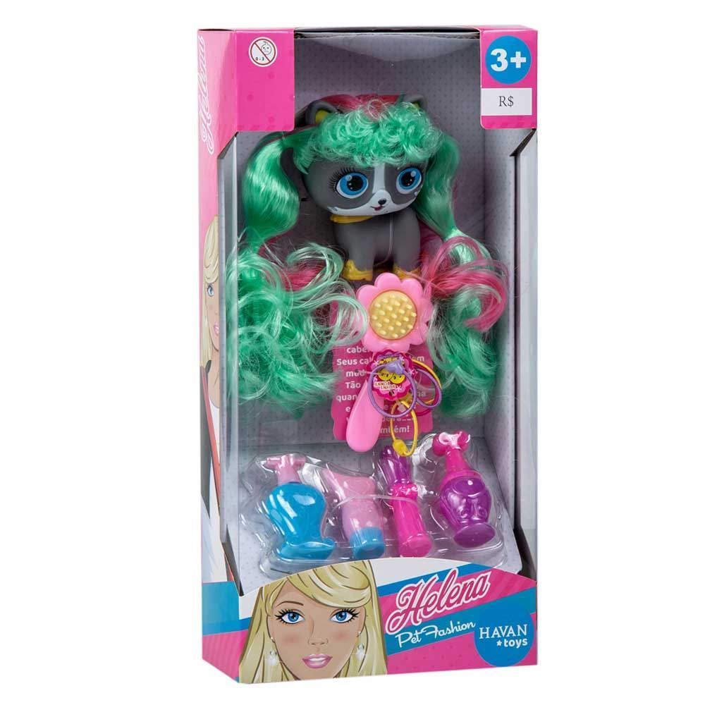 Pet Fashion Cinza Com Acessórios Helena Havan Toys - HBR0283