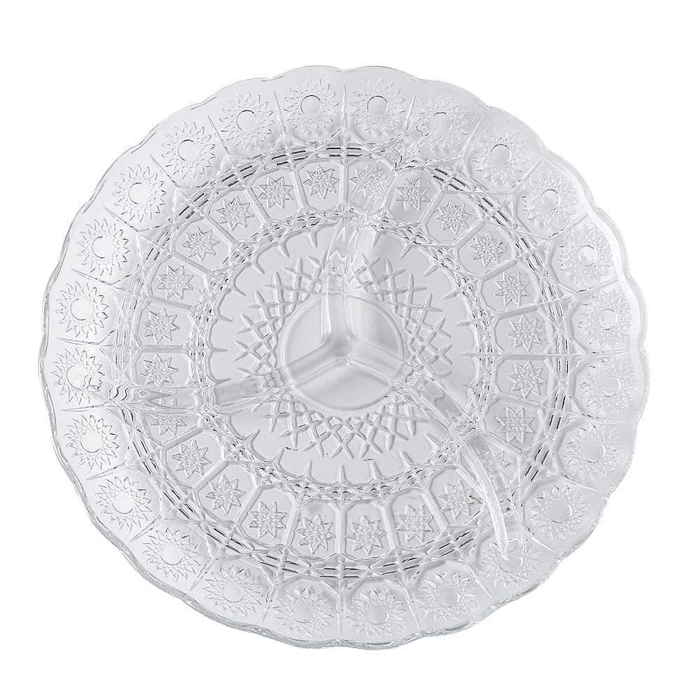 Petisqueira 3 Divisórias Dia A Dia Dcasa 23Cm - Vidro