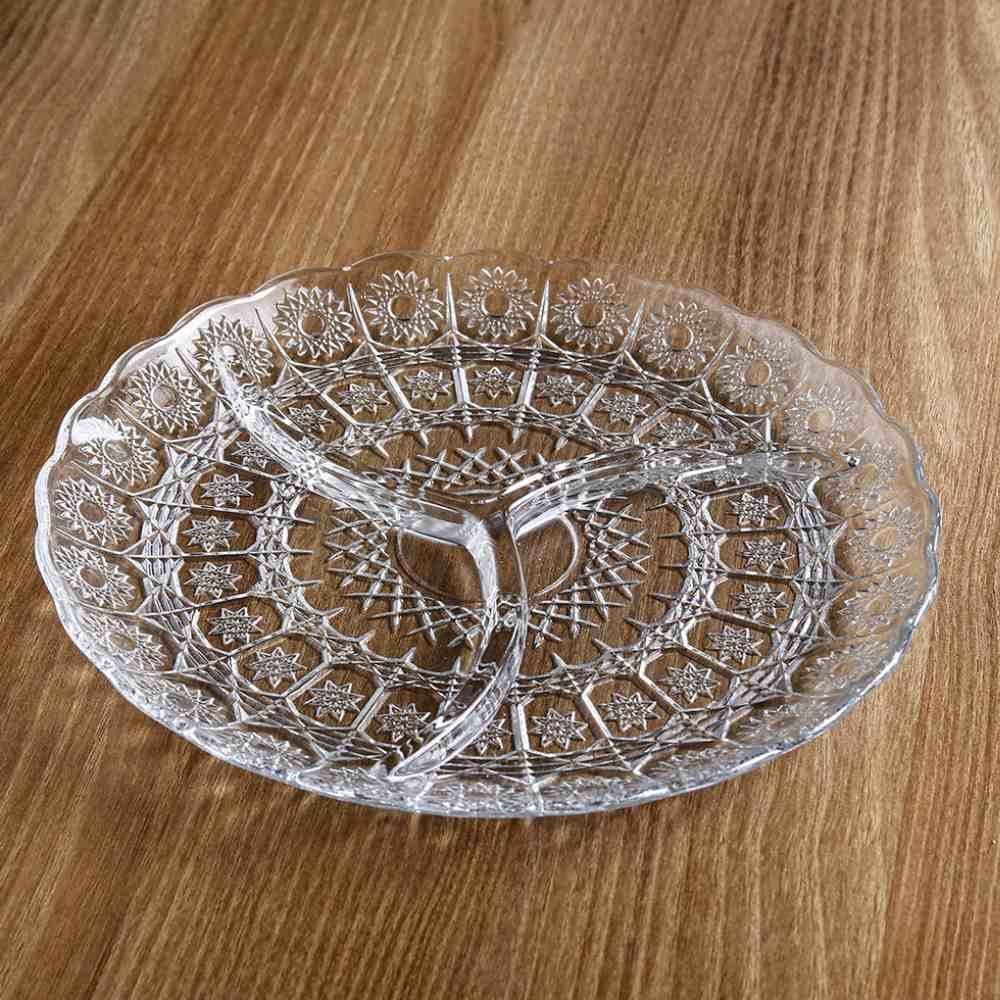 Petisqueira 3 Divisórias Dia A Dia Dcasa 23Cm - Vidro