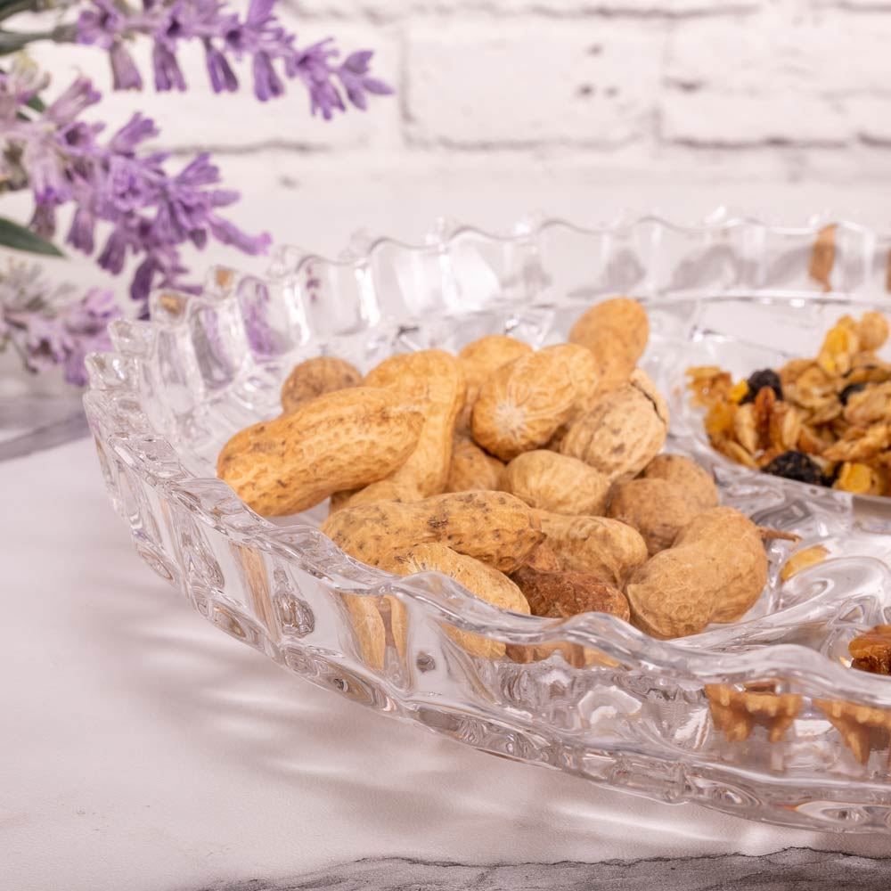 Petisqueira Cristal Com 3 Divisórias Lyor - Transparente