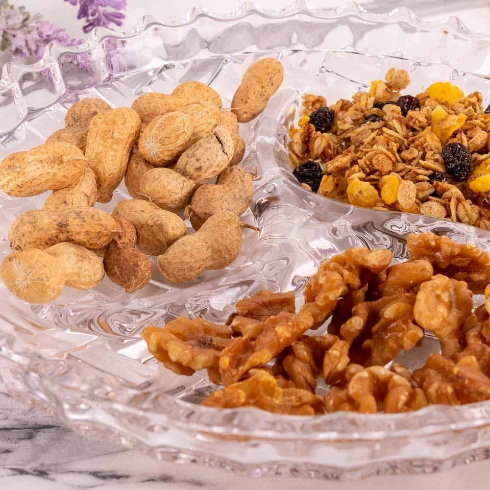 Petisqueira Cristal Com 3 Divisórias Lyor - Transparente