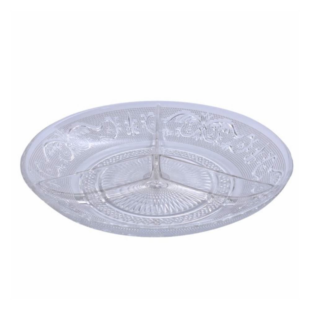 Petisqueira De Vidro Com 3 Divisórias Victorian Mimo - Vidro
