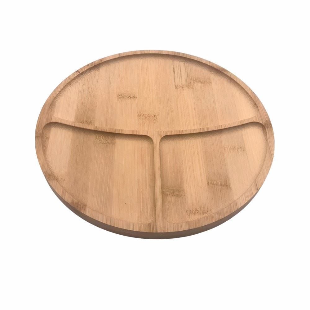 Petisqueira Redonda Com 3 Divisões Havan Casa 25Cm - Bambu