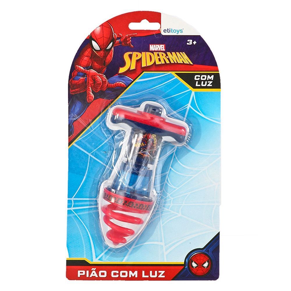 Pião Com Luz Spiderman 13,5Cm Etitoys - YD-503
