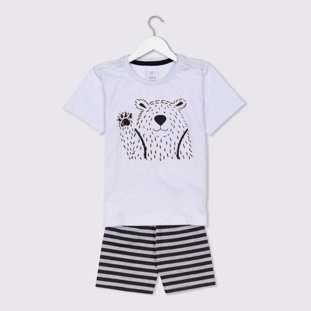 Pijama 1 A 3 Anos Estampa Urso Yoyo Kids