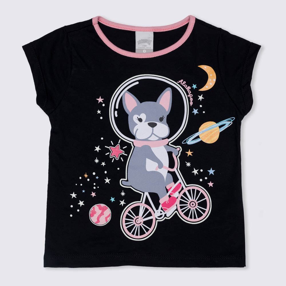 Pijama 1 a 3 anos Meia Malha Dog Espacial Alakazoo