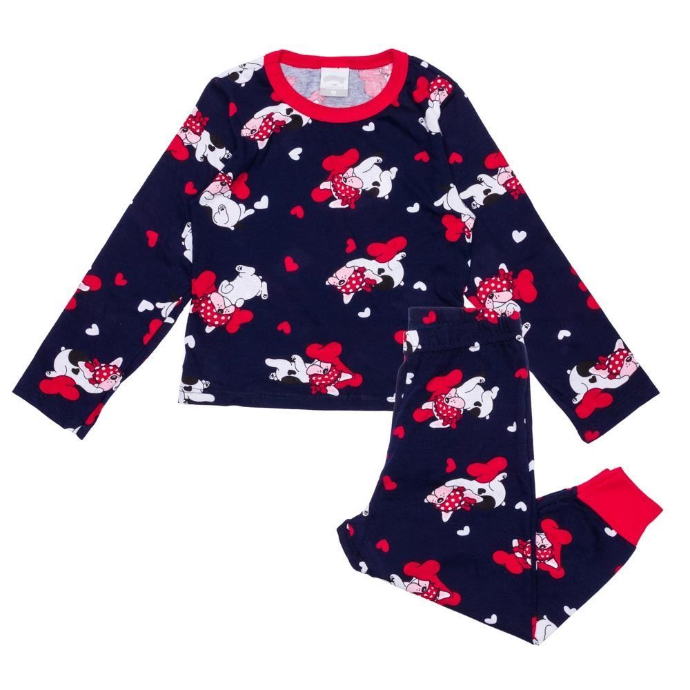 Pijama 1 a 3 anos Meia Malha Penteada Alakazoo