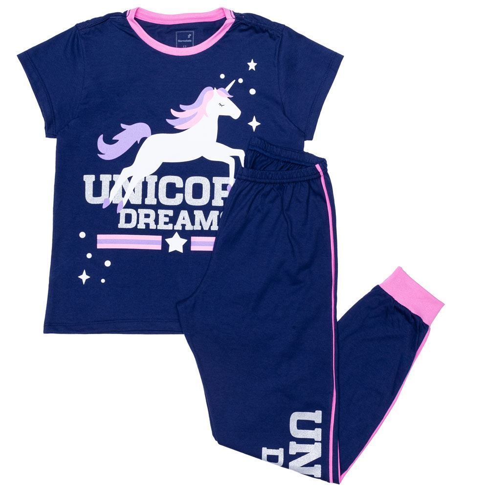 Pijama 12 a 16 anos Unicorn Dreams com Glitter Marmelada