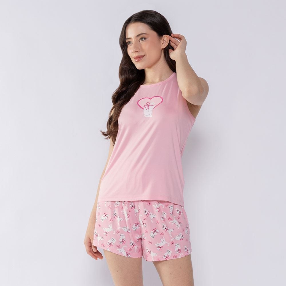 Pijama Coração Feminino Regata Camila Moretti