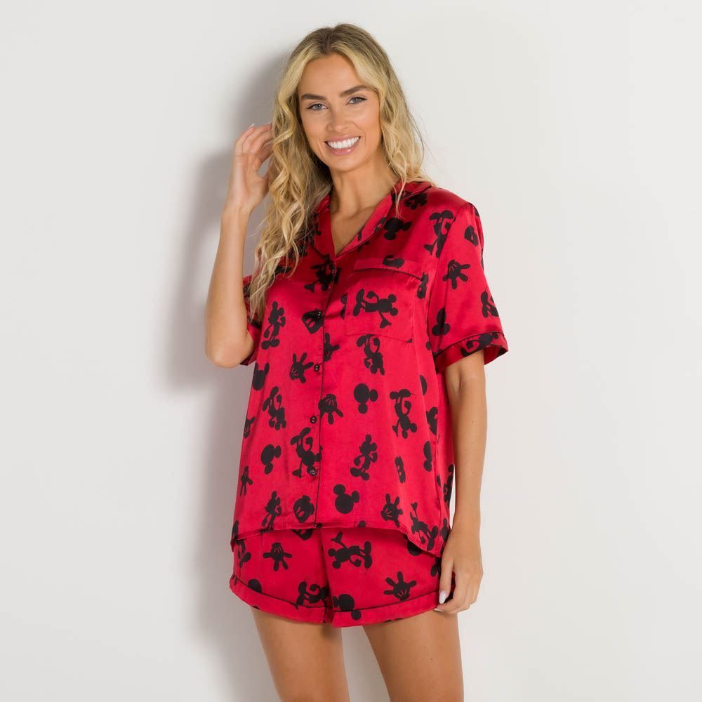 Pijama Curto Cetim Aberto Disney
