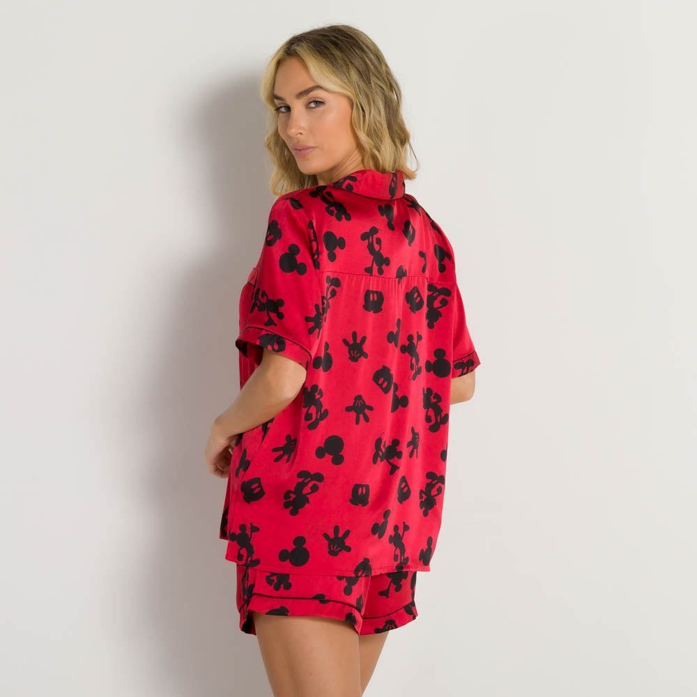 Pijama Curto Cetim Aberto Disney