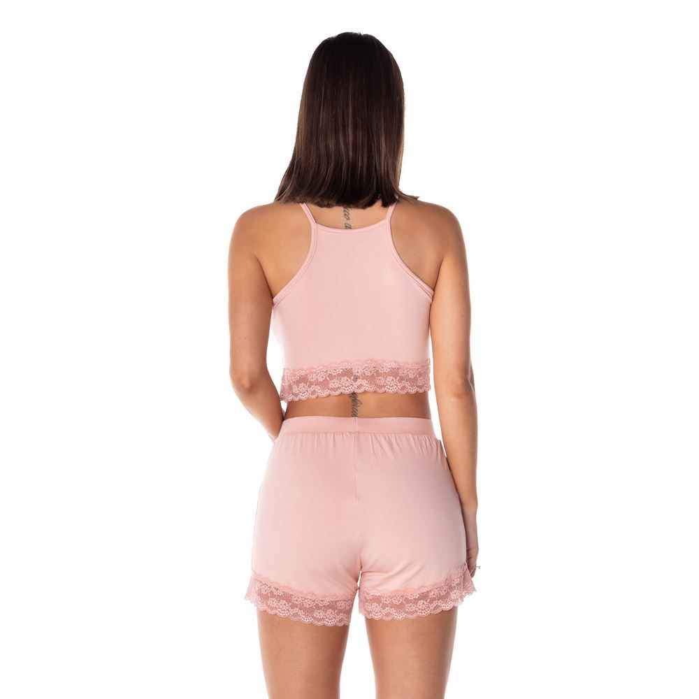 Pijama Curto com Cropped Viscolycra Camila Moretti