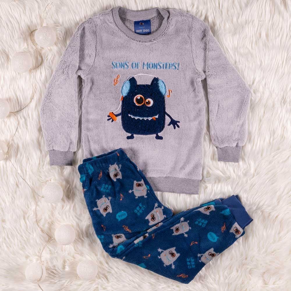 Pijama de 4 a 10 Anos Monstro Hot Dog