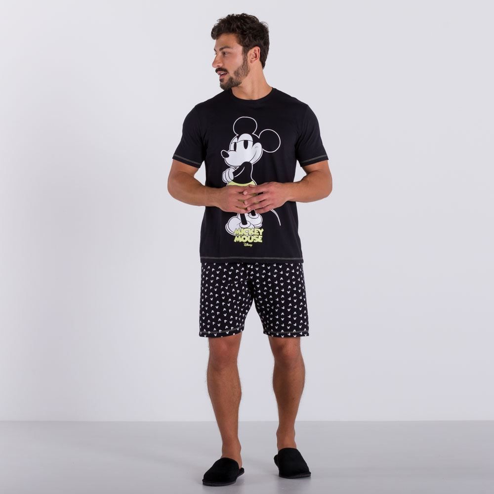 Pijama de Algodão Manga Curta Disney