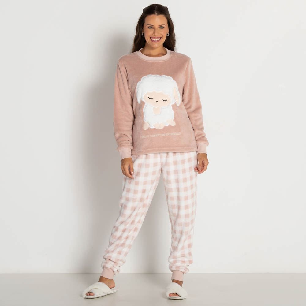 Pijama de Fleece Ovelha Camila Moretti