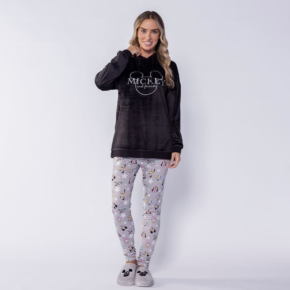 Pijama Feminino Longo Em Plush Disney