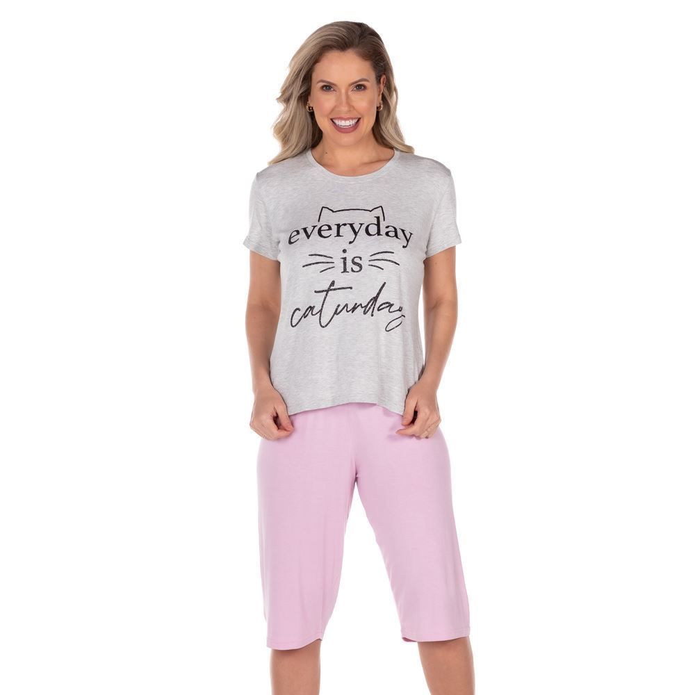 Pijama Estampado com Capri Holla