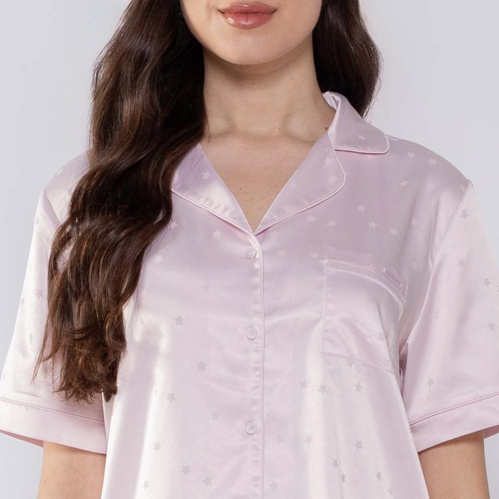 Pijama Feminino Americano Curto De Cetim Camila Moretti