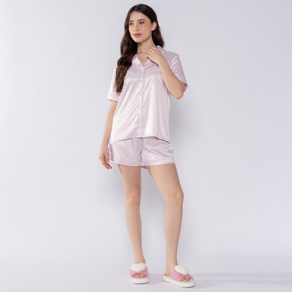 Pijama Feminino Americano Curto De Cetim Camila Moretti