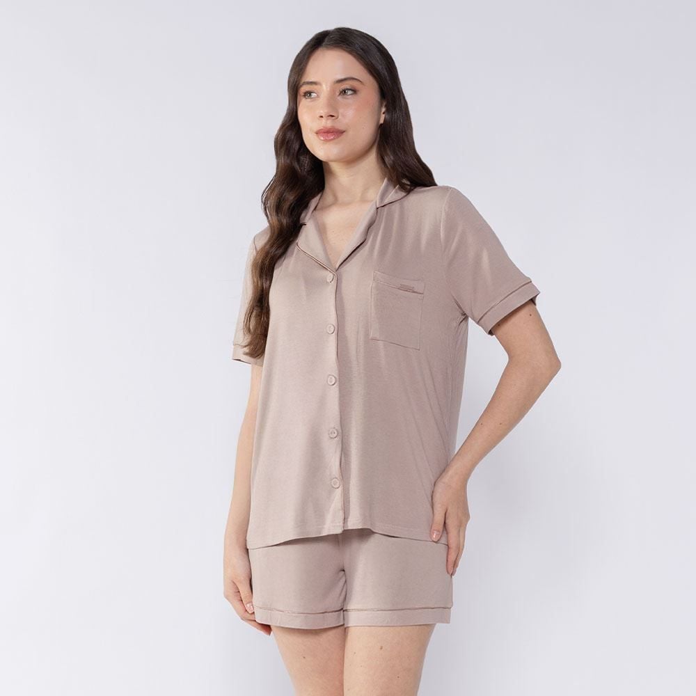 Pijama Feminino Americano De Viscose Camila Moretti