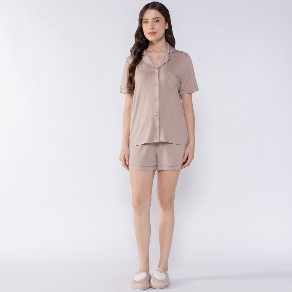Pijama Feminino Americano De Viscose Camila Moretti