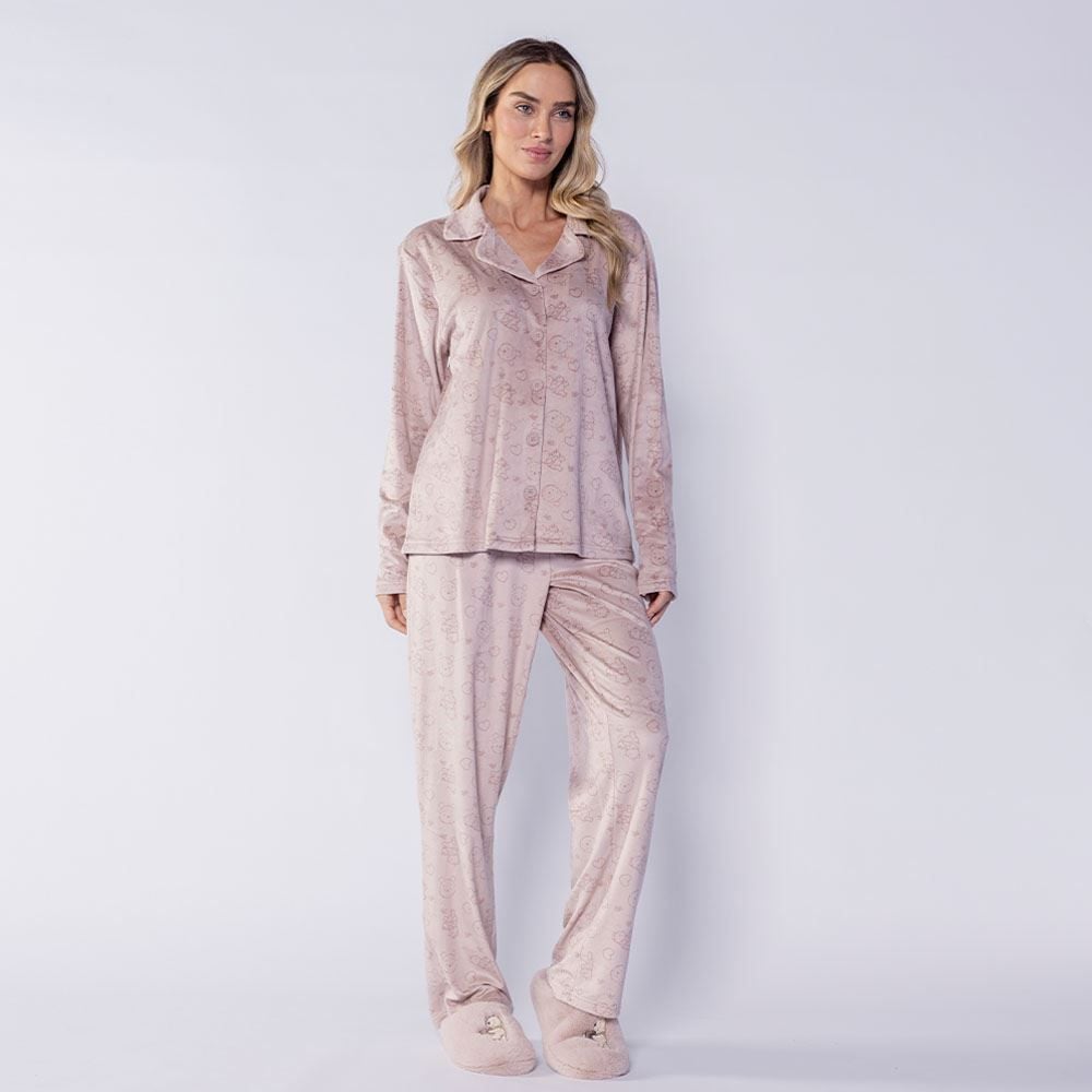 Pijama Feminino Americano Em Plush Disney