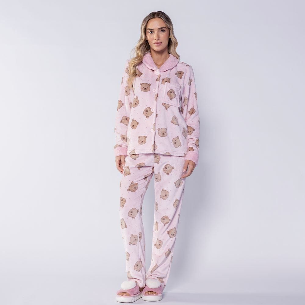 Pijama Feminino Americano Rainy Teddy Camila Moretti