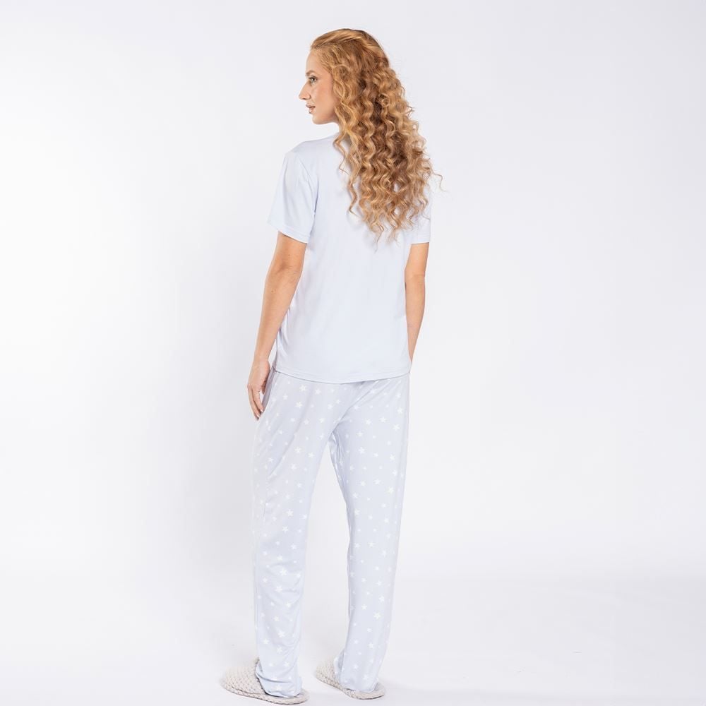 Pijama Feminino Calça e Manga Curta Camila Moretti