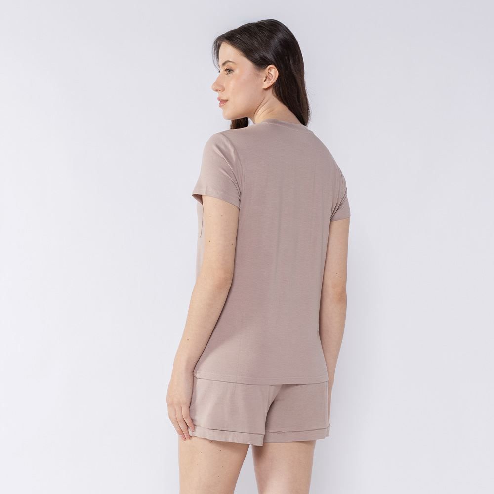 Pijama Feminino Curto Com Bolso Camila Moretti