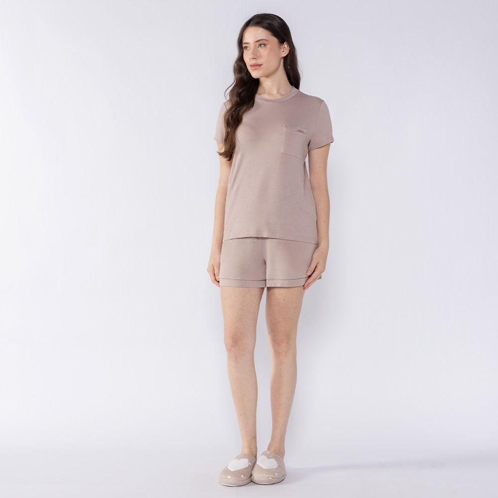 Pijama Feminino Curto Com Bolso Camila Moretti