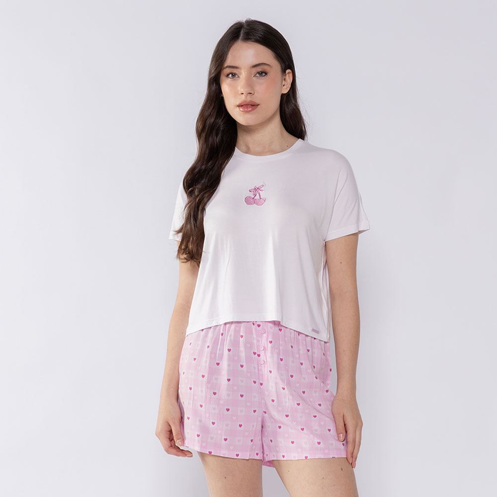 Pijama Feminino Curto De Viscose Camila Moretti