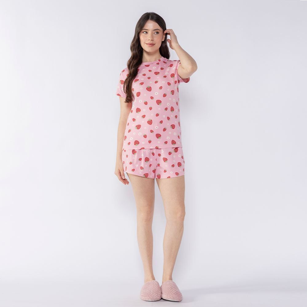 Pijama Feminino Curto De Morango Camila Moretti