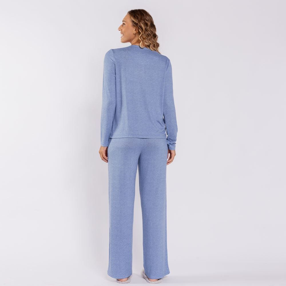 Pijama Feminino Gola V Em Malha Tricot Camila Moretti