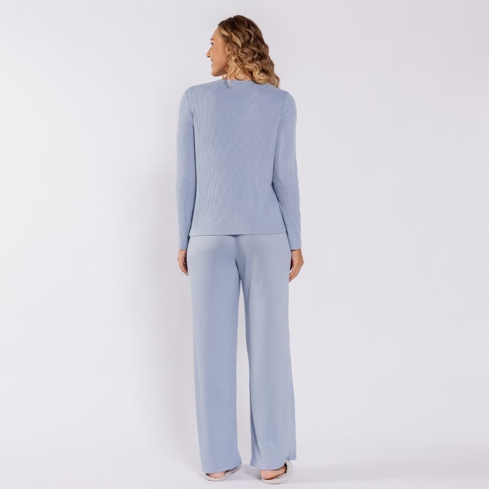 Pijama Feminino Longo Canelado Camila Moretti