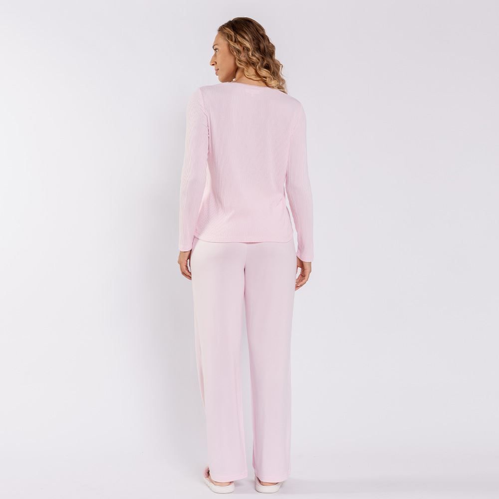 Pijama Feminino Longo Canelado Camila Moretti