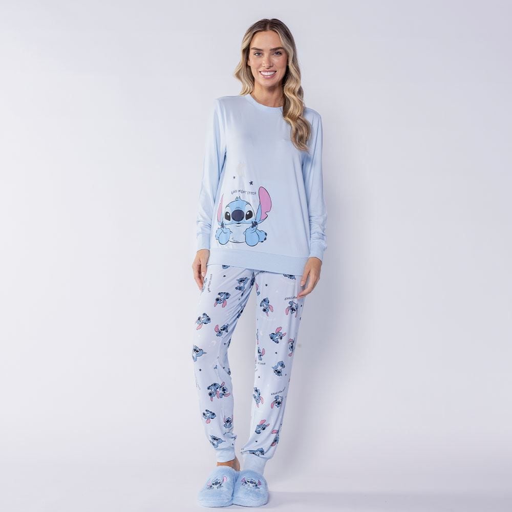 Pijama Feminino Longo Em Plush Disney