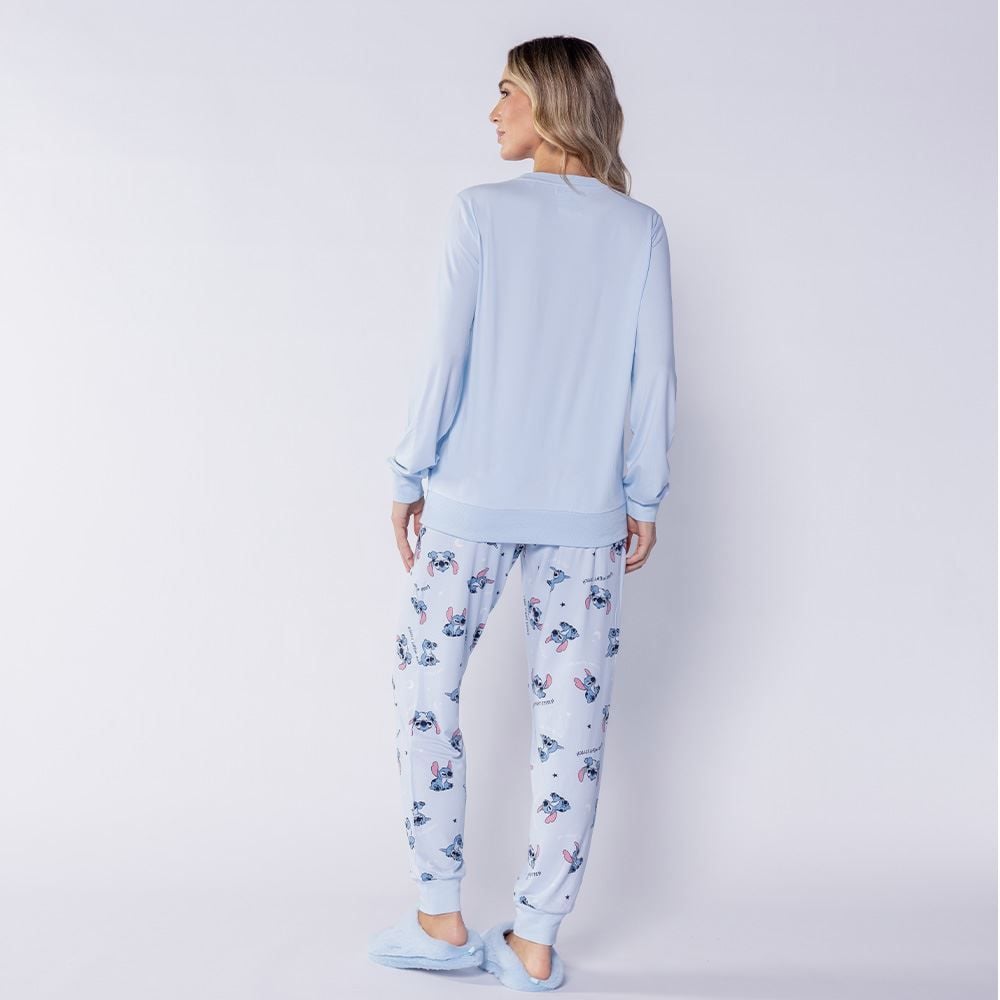 Pijama Feminino Longo Em Plush Disney