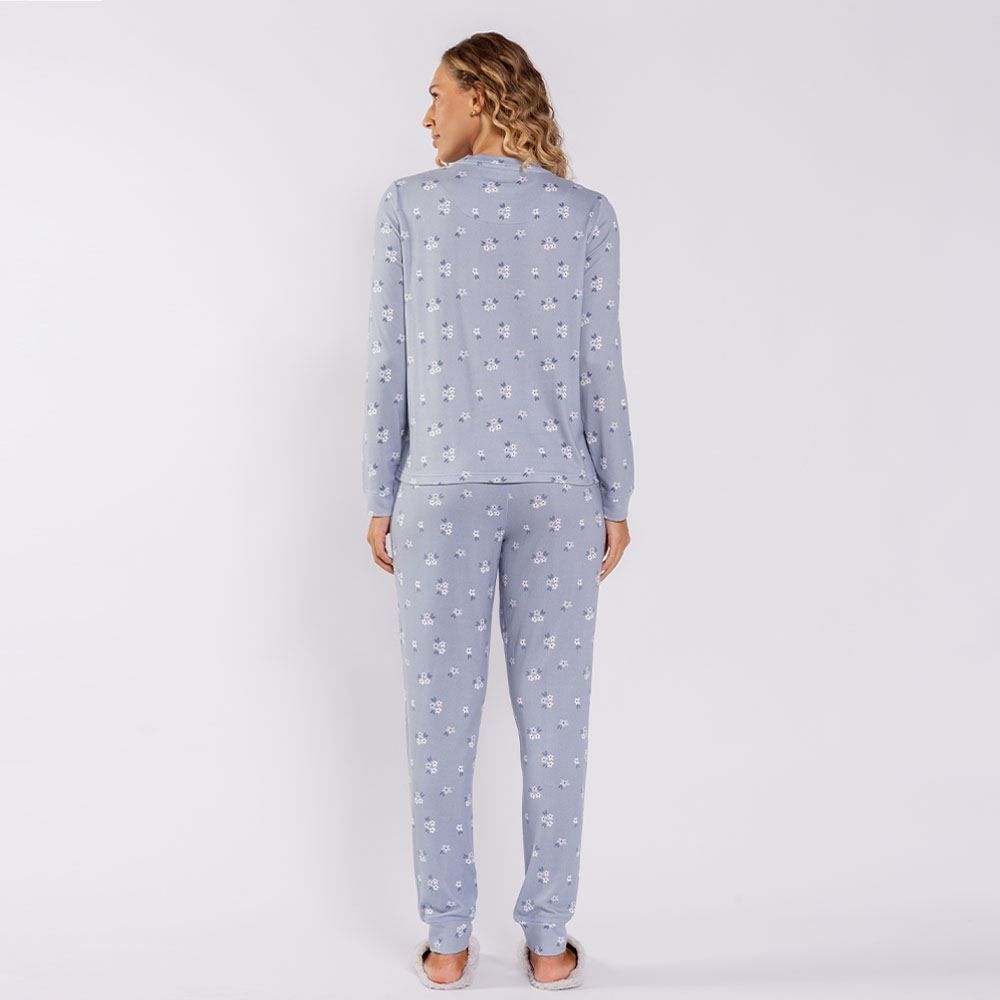 Pijama Feminino Longo Em Malha Tricot Camila Moretti