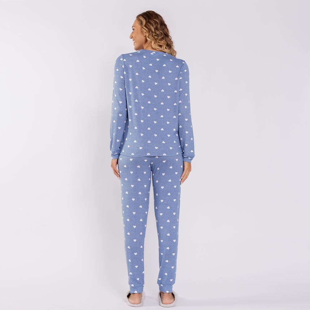 Pijama Feminino Longo Em Malha Tricot Camila Moretti