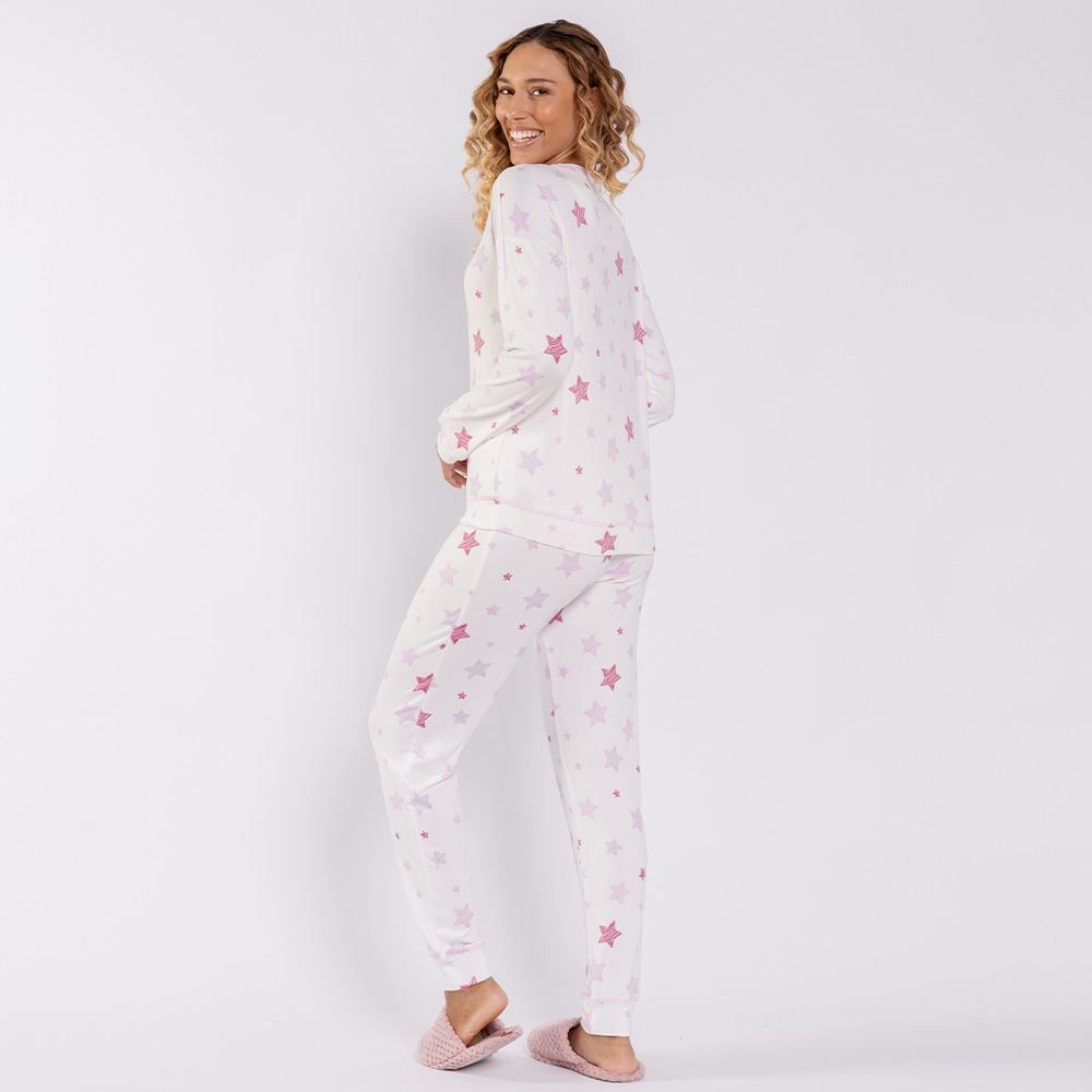 Pijama Feminino Longo Em Malha Tricot Camila Moretti