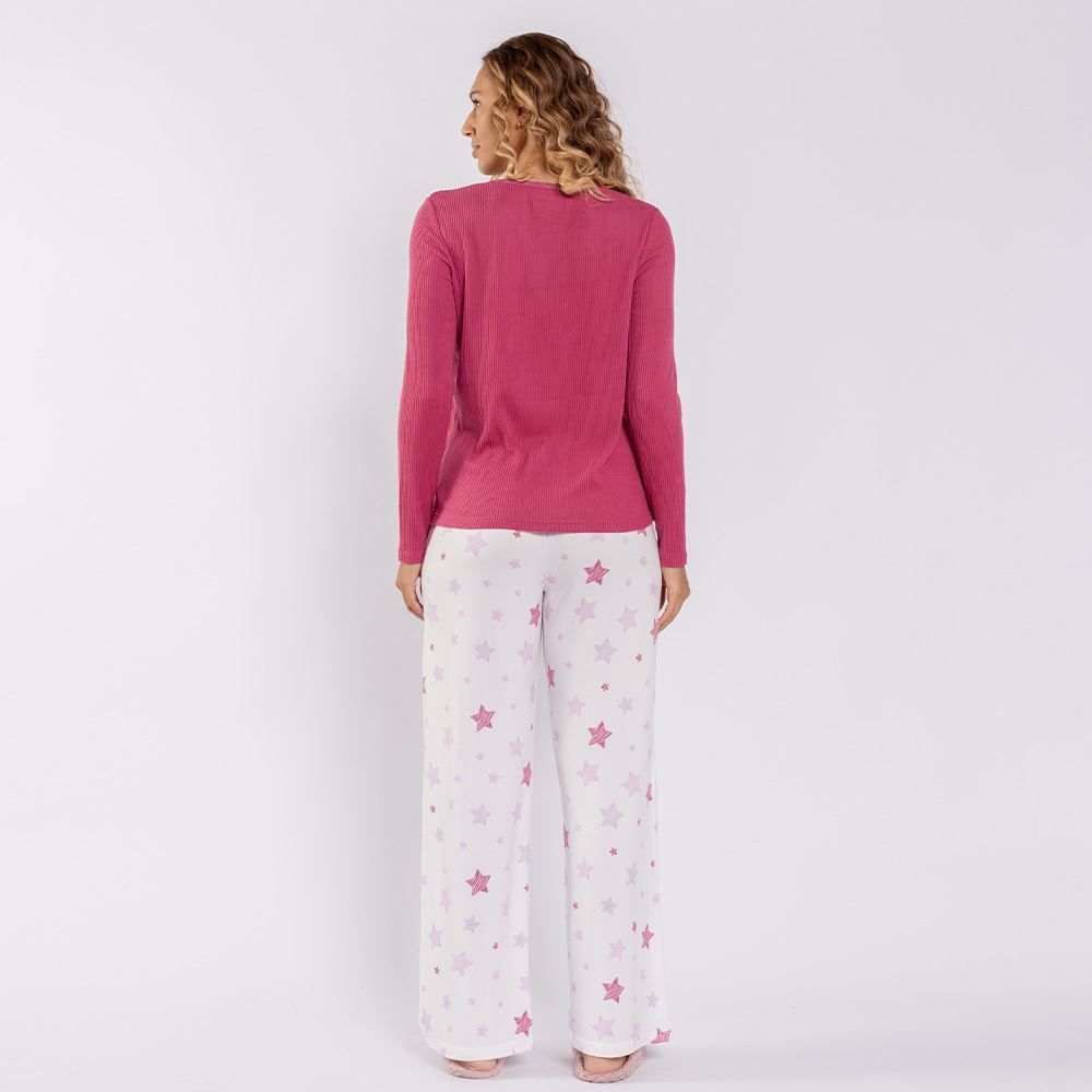 Pijama Feminino Longo Em Malha Tricot Camila Moretti