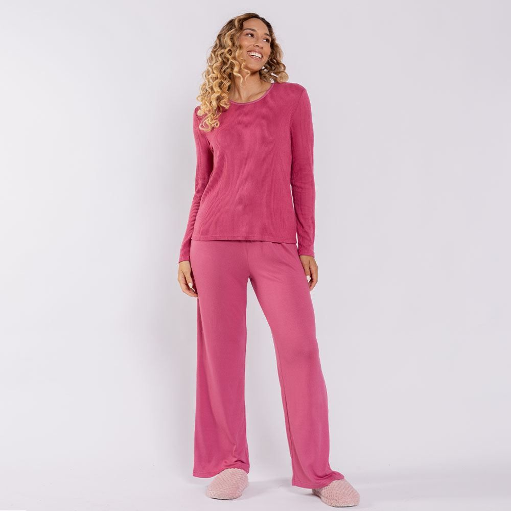 Pijama Feminino Longo Em Malha Tricot Camila Moretti